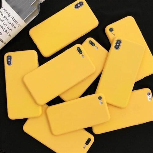 Yellow Matte Phone Case For Huawei P smart 2021 2020 Z 2019 Y7a Silicone Coque Canndy Solid Color Soft TPU Back Cover