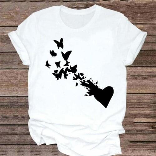 Women Love Heart New Style Summer Short Sleeve Fashion 2021 90s Graphic Clothes Tshirt Top Lady Print T Female Tee T-Shirt