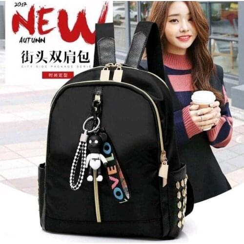 Womens fashion backpack solid color Oxford cloth college wind school bag travel trend shoulder bag