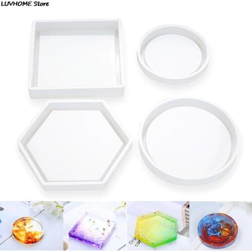 1pcs Coaster Resin Silicone Cup Mat Pad Mold Jewelry Making Epoxy Mould Tool Craft