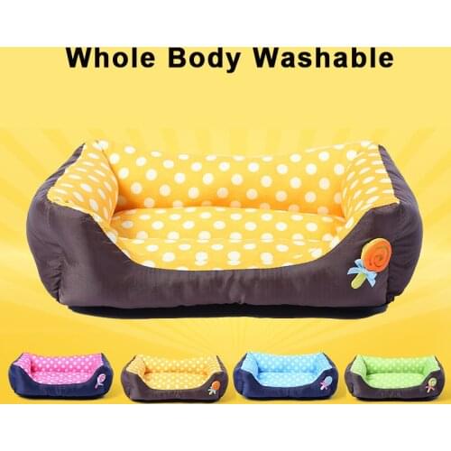 2020 New Dog Bed All Seasons Small Medium Size Extra Pet Dog Bed House Sofa Kennel Soft Dots Fleece Pet Dog Cat Warm Bed S M L