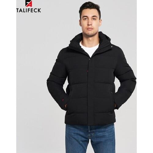2020 Men Winter Jacket Thick Cotton Padded Jacket Casual Winter Coat Parka Detachable Hood Black Jacket Outwear Russian Style