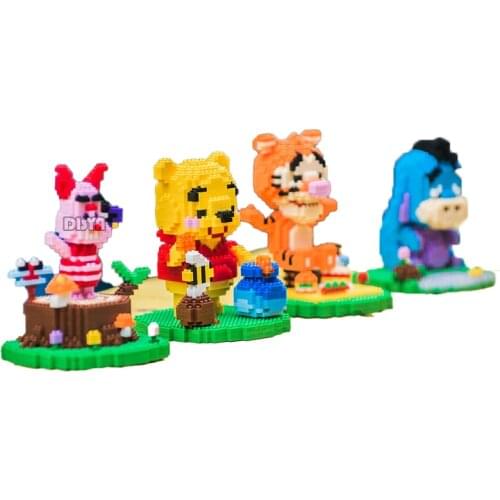 2021Disney series Winnie the Pooh Tigger Piglet Eeyore Diamond Block Puzzle Assembled Childrens Toy Gift