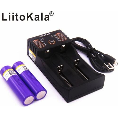 LiitoKala lii-202 USB 26650 18650 AAA AA Smart Charger + 2pcs 3.7V 18650 2600mAh batteries rechargeable Battery M26