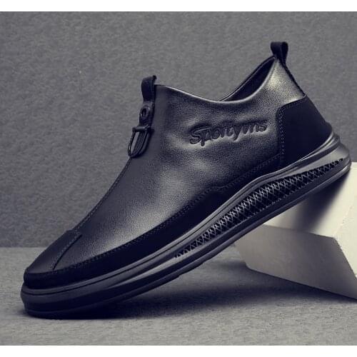 Spring Autumn Men Genuine Leather Shoes Casual Men Loafers Shoes High Quality Men Anti-Slip Waterproof Driving Walking Shoes