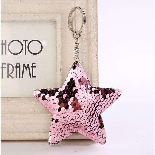Shiny Star Keychain Fashion Mermaid Sequins Animal Bling Key Chains Keyring For Women Men Car Bag Pendant Stylish Jewelry