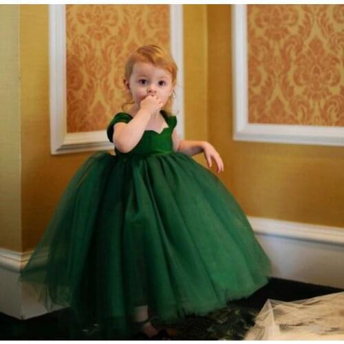 Flower Girl Dresses Short Sleeve Lace Applique Fluffy For Kids Custom Princess Party Birthday Prom Communion Dresses