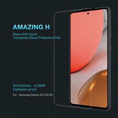 For Samsung Galaxy A72 4G/5G NILLKIN Amazing H Nanometer Anti-Explosion Tempered Glass Screen Protector