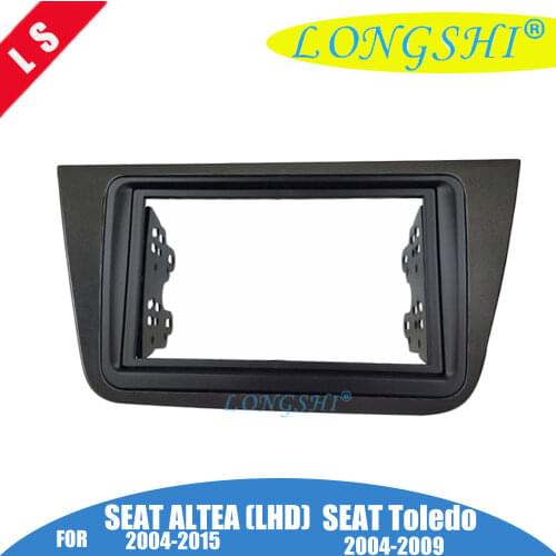 Double 2 Din Fascia for Seat Altea LHD Radio Stereo Panel Dash Mounting Installation Trim Face Frame Bezel , 2din