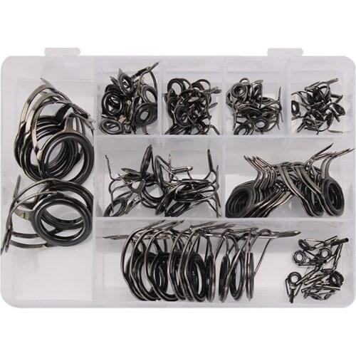 Eye Guide Set Wire Ring Fis45PCS hing Rod Sea Rod Accessories Telescopic Rod Guides Top Rings Rod Tips Repair Kit 3/6/8/10-23mm
