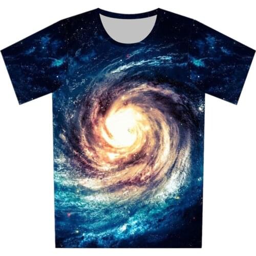 Joyonly 2019 Colorfull Universe Space Galaxy Star Printed Children T-Shirt Boys Girls T shirt Kids Summer Cool Tees 4-20 Years