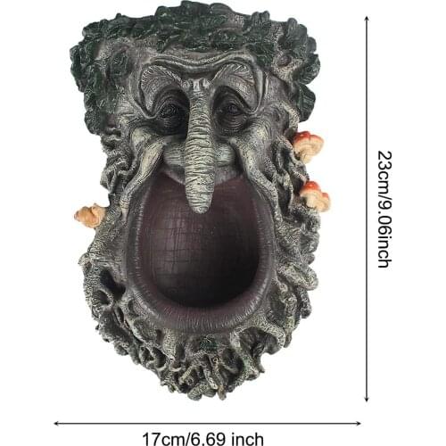Tree Face Birdfeeder - Outdoor Tree Hugger Sculpture - Whimsical Garden Decoration and Wild Bird Feeder