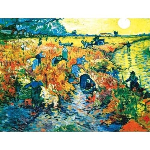 Red Vineyard Van Gogh Arts Handmade Needlework Embroidery DIY Cross Stitch Kits Crafts 14CT Unprinted Home decor wall Arts