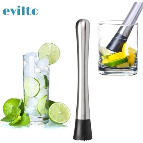 Stainless Steel Bar Cocktail Mojito Mint Muddler Barware Tool DIY Drink Fruit Ice Cocktail Mixer Muddler Bartenders Barware Bar