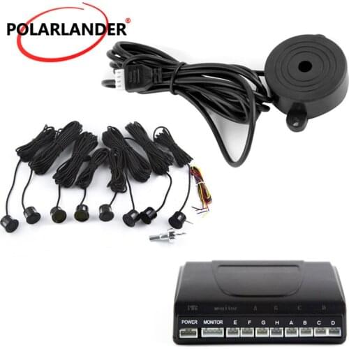 A set Car Parking Sensor 8 Sensors Buzzer Backup Radar Car Detector System Parking Reverse Sound Alert 9 colors for option