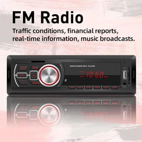 One din Car Radio Stereo FM Aux Input Receiver TF USB 12V In-dash 1 din Car MP3 USB Multi-media Autoradio Player