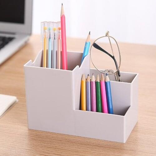 1PC NEW Multi Function 4 Grids Pen Pencil Holders Container Desk Organizer Stand Stationery Storage Box Office Accessories