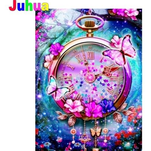 Fake Pocket watch 5d diy diamond painting mosaic diamond stitch full drill butterfly clock diamond embroidery home decor