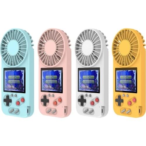 Handheld Game Console with USB Fan, Retro Mini Game Player with 500 Classic FC Games, 800mAh Rechargeable Battery