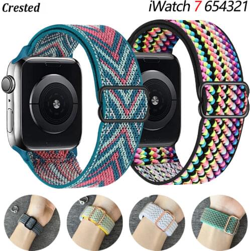 Scrunchie Strap for Apple watch band 44mm 40mm 38mm 42mm Adjustable Elastic Nylon solo Loop bracelet iWatch series 3 4 5 6 se