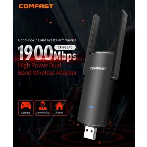 RTL8814AU 1900Mbps USB WIFI Adapter Dual Band 2.4G/5Ghz 2*3dBi Antennas Desktop Wireless USB 3.0 Network Card wi fi Receiver