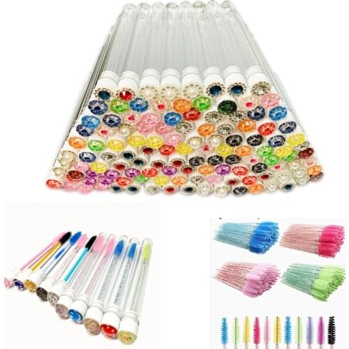 Eyelash Extension Cleaning Brush Disposable Eyelash Brush Holder Eye Lash Brushes Mascara Wands Tubes