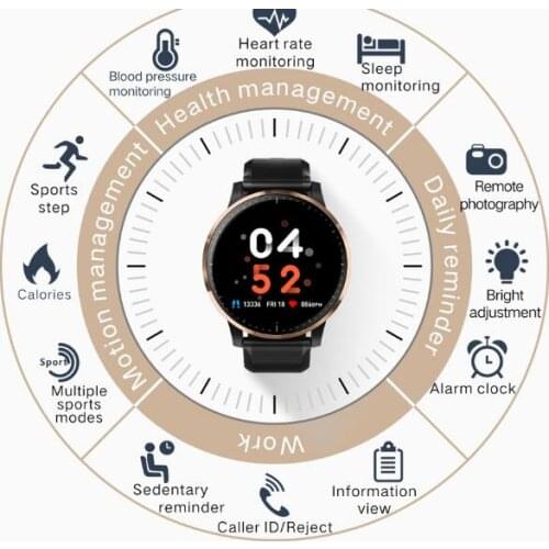 New design Smart Watch Q20 IP67 Tempered Glass Fitness Tracker Heart Rate Monitor Pedometer Waterproof