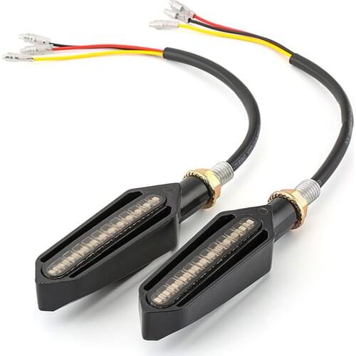 Motorcycle LED Brake Light Waterproof Turn Signal Tail Lamp Two-color Flowing Water Indicator