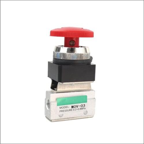 1Pcs MOV-03 2 Way 2 Position 1/8" Thread Push-button switch Pneumatic Mechanical Valve