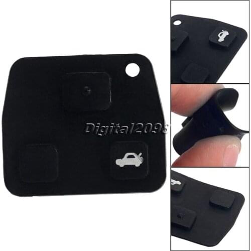 Yetaha 2 or 3 Buttons Car Remote Key Case Key Fob Black Silicon Rubber Pad Replacement Car Key Shell Cover Fit For Toyota Hot