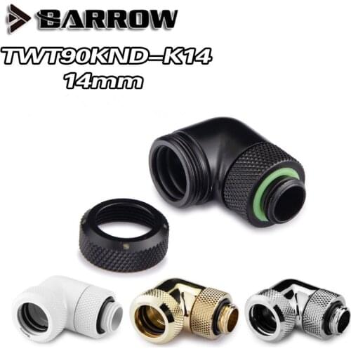 Barrow TWT90KND-K14, 90 Degree Rotary Hard Tube Fittings, G1/4 Adapters For OD14mm Hard Tubes