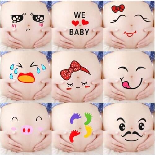 1pc For Pregnant Women Maternity Photo Props Pregnancy Photo Belly Photographs Stickers Painting Q0G6