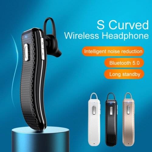 1Pc S1 Earphone Bluetooth 5.0 Noise Reduction S Curved Wireless Headphone for Phone