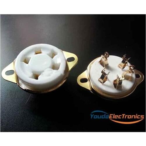 1PC Gold plated 5pin HIFI Diy Audio Vacuum Valve Tube socket for 807 FU-7 WE272A