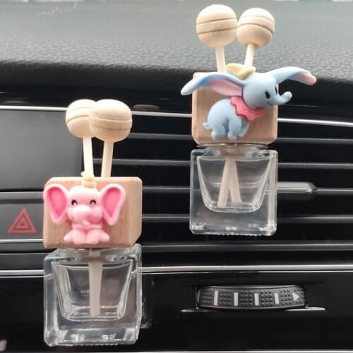 100pcs Car Perfume Bottle,Cartoon Dumbo Glass Empty Perfume Bottle Hanging Bottle Air Freshener for Car