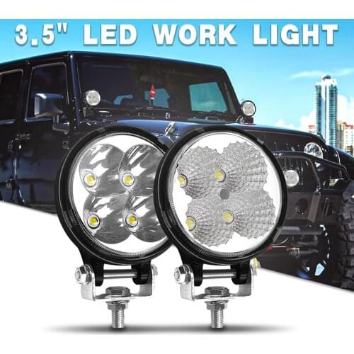 3.5 Inch Work Light Round Led Lamp Fog Light Driving Light Flood Spot Beam M8 Bolt 12V For Car Motorcycle ATV UTV SUV Boat