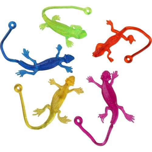 5Pcs/set New Arrival Novelty Sticky Lizard Animals Retractable Viscous Lizard Children Funny Gadgets Gag Toy Random Color