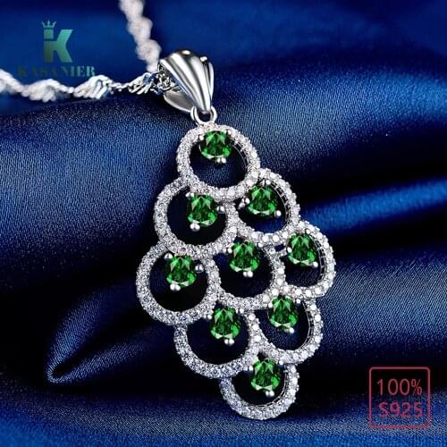 Aristocratic Lady 925 Sterling Silver Necklace Toroidal Round Forming Peacock Zircon Pendant Necklace for Women Fine Jewelry