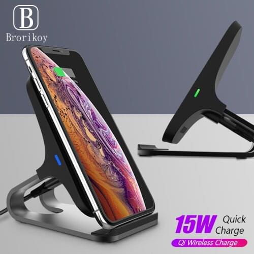 15W Wireless Charger Quick Chargers Qi Stand for iPhone X XS Max XiaoMi Samsung S8 S9 S10 Plus Wireless Fast Charging Stand Dock