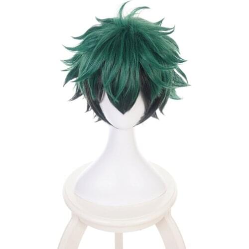 Boku no Hiro Akademia Izuku Midoriya short wig My Hero Academia Deku Green And Black Cosplay Wig+Wig Cap