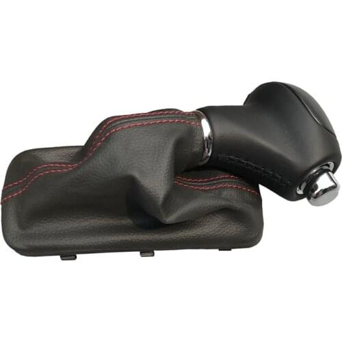 For KIA FORTE CERATO K3 2014 2015+ Automatic Shift Handball Shifter Ball A/T Sports Leather Red Line Black Shifter