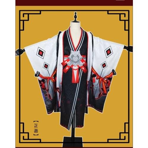Game Onmyoji Onikiri Awakening Kimono Uniform Cosplay Costume Halloween Carnival Outfit Full Set Wig Shoes Horn