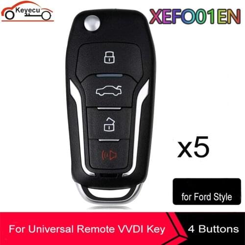 KEYECU 5pcs/lot XEFO01EN for Ford VVDI Super Remote with XT27 XT27A66 Chip Work for VVDI2 /VVDI MINI Key Tool/VVDI Key Tool Max