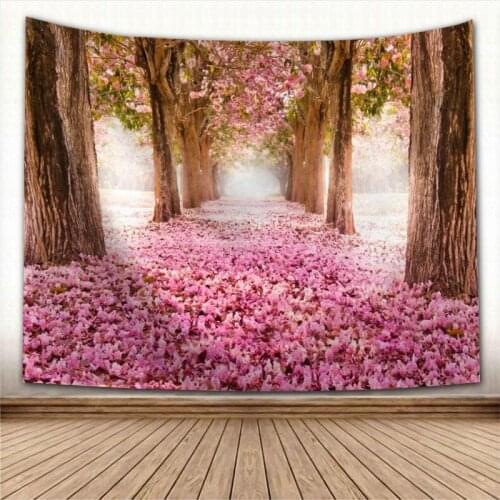Beautiful Pink Flower Tapestry Wall Hanging Wall Fabric Tapestry Art Home Decoration Sleeping Pad Wall Carpets Dorm Decor
