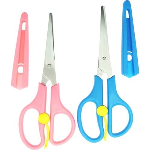 2Pcs Stainless Steel Tailoring Scissors Set & Protective Cover Blue & Pink