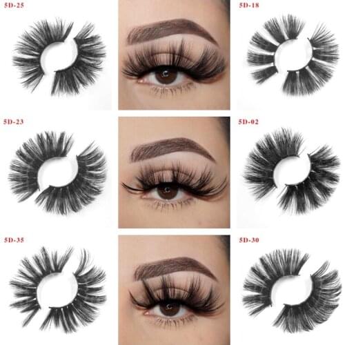 5D Faux Mink Hair False Eyelashes Natural Long Wispies Lashes Handmade Cruelty-free Criss-cross Eyelashes Makeup Tools FREE BOX