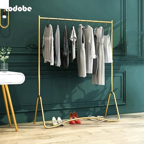 Floor Single Pole Clothes Rack Stainless Steel Coat Rack Living Room Creative Display Stand Balcony Drying Rack Clothing Hanger