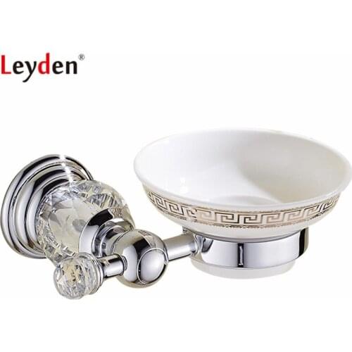 Leyden Zinc-Alloy Crystal Wall Mounted Bathroom Soap Holder Shower Soap Dish Holder Shower Tray For Bathroom Accessories