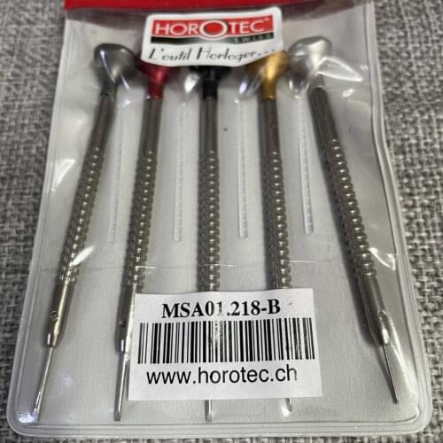 Watch repair tool slotted screwdriver original horotec msa01.218-b 5 screwdrivers with threaded handle