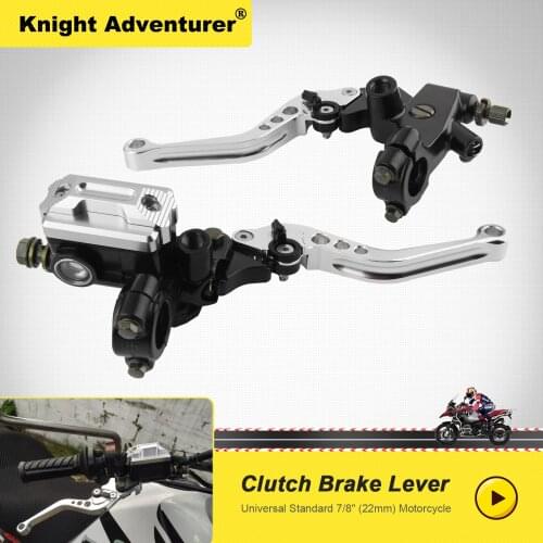 A Pair 7/8" Universal Motorcycle Hydraulic Brake Clutch Master Cylinder Reservoir Lever Fit 50cc-300cc Sport Bike Street Bike
